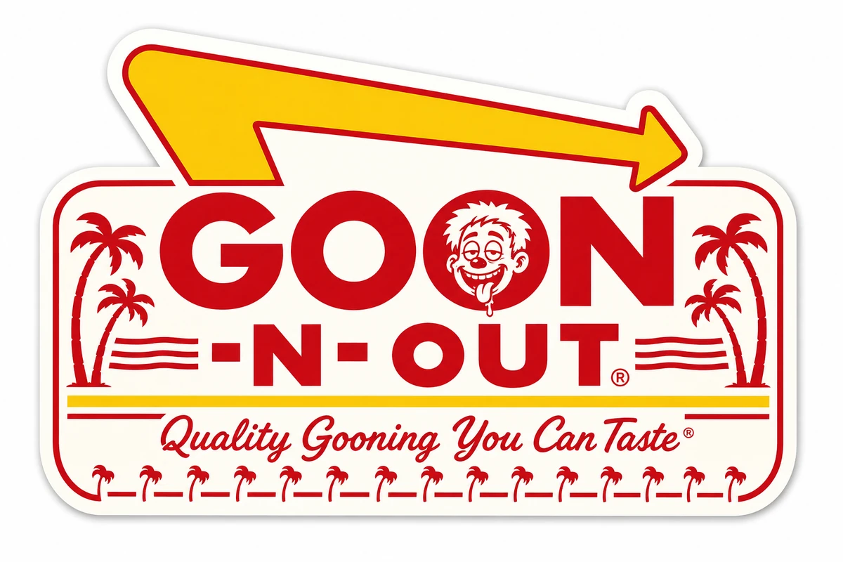 GNR-027 Goon-N-Out artwork with a yellow arrow, red lettering, and palm trees