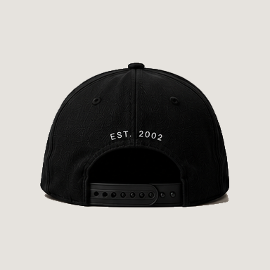 Performance Cap 01 in Black, back view.