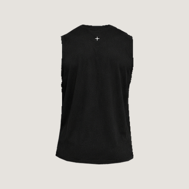 Performance Tank 01 in Black, back view.