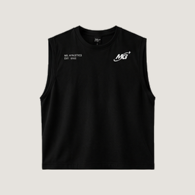Performance Tank 01 in Black, front view.